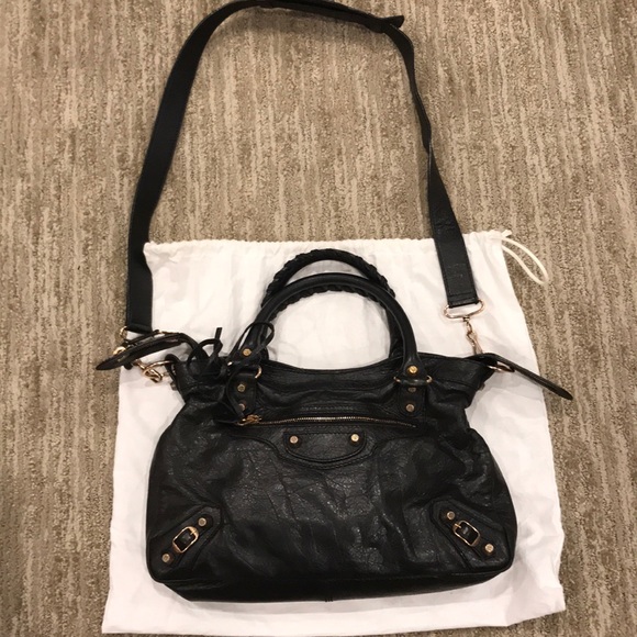 Balenciaga Handbags - Rare Balenciaga Black Small Town Bag Rose Gold